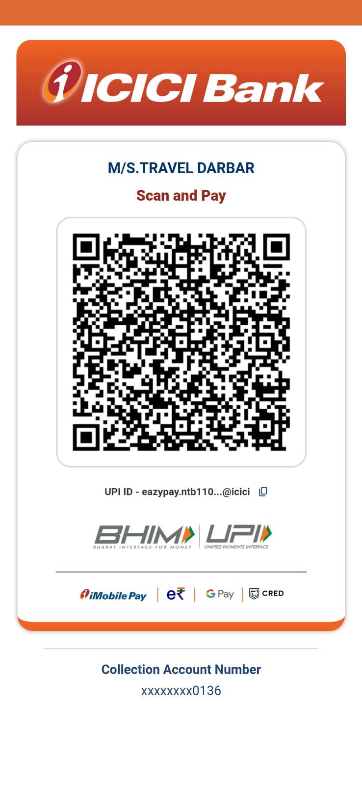 Travel Darbar payment QR code